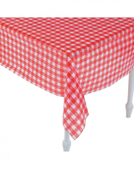 Tablecovers Red And White Checkered Tablecloths (52" x 90") Plastic. (1) - C5185KMD4HR $9.99