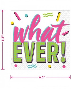 Tablecovers Awesome 80's and 90's Party Supplies - Rad Shapes"Awesome" Paper Dinner Plates and"Whatever!" Lunch Napkins (Serv...