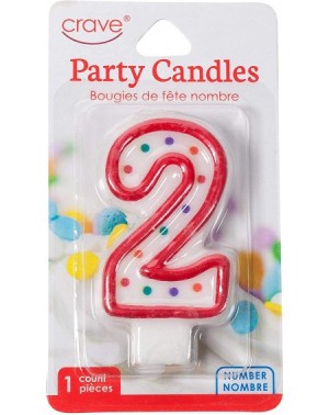 Birthday Candles Polka Dot Number Birthday Candle Cake Topper - 2 Candle - Number 2 - CP18QEW4R7A $8.86