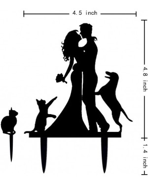Cake & Cupcake Toppers Kissing Bride and Groom with Cat and Dog Silhouette Wedding Acrylic Cake Topper (Black) - CA18XGK8H9N ...