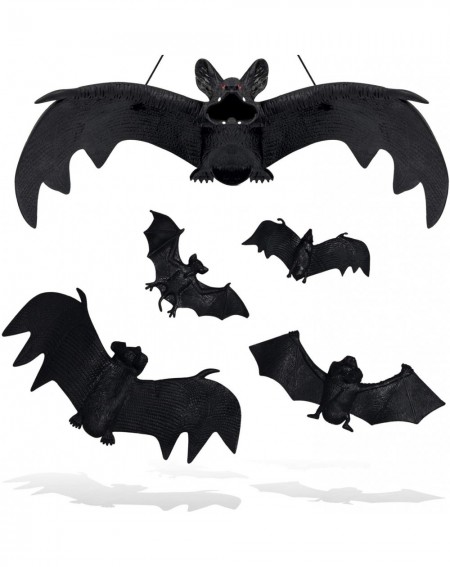 Party Favors 5Pcs Halloween Bats- Rubber Vampire Bats- Hanging Bat for Halloween Party- April Fool's Day-Haunted House Decora...