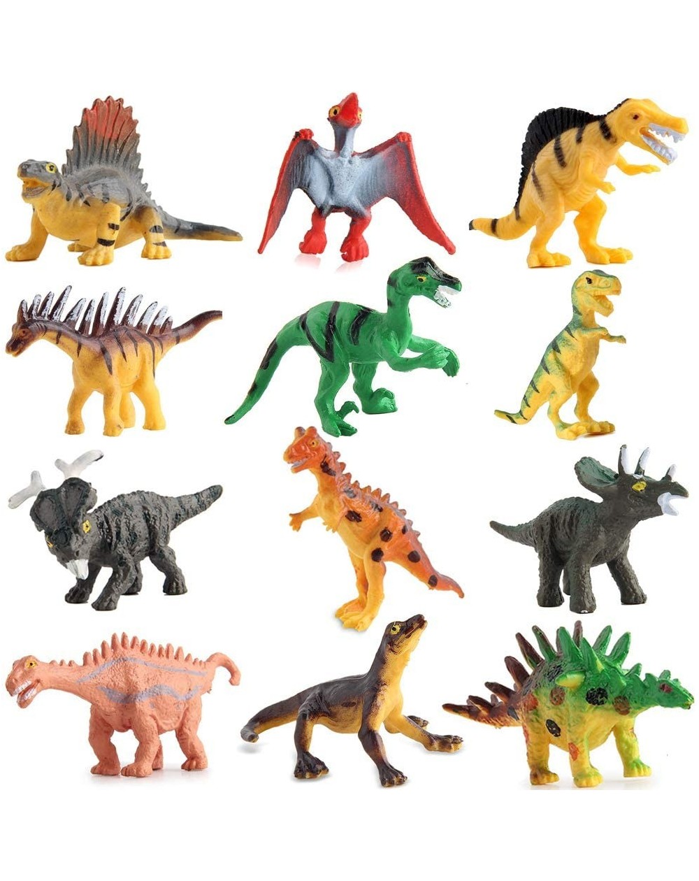 Party Favors 16 Pieces Dinosaur Toys for 3 Year Olds Boys and Girls- Mini Dinosaurs Toys for Cupcake Topper/Birthday Cake Top...
