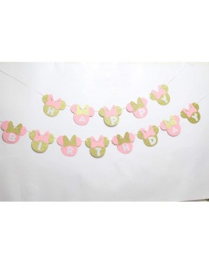 Banners Pink and Gold Minnie mouse birthday banner. Minnie Mouse birthday decorations- Minnie Mouse Banner- Birthday Party Ba...