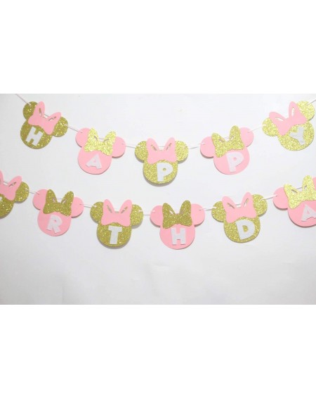 Banners Pink and Gold Minnie mouse birthday banner. Minnie Mouse birthday decorations- Minnie Mouse Banner- Birthday Party Ba...