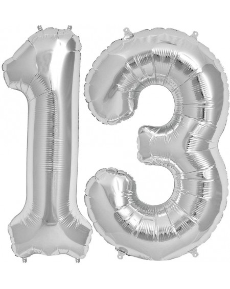 Balloons Silver Number 13 Balloons- Official Teenager 13th Birthday Party Decorations Supplies- 40 Inch - Silver Number 13 - ...