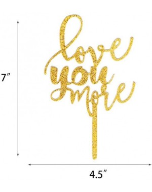 Cake & Cupcake Toppers Double Sided Gold Glitter Love You More Cake Topper- Acrylic Wedding Decoration Cake Topper- Unique Gi...