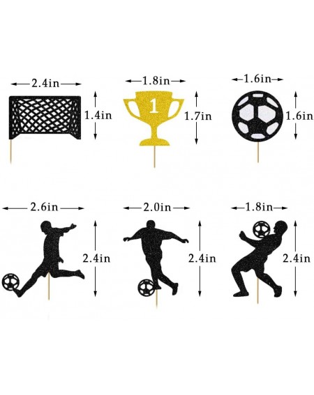 Cake & Cupcake Toppers Soccer Cupcake Toppers- Glitter Play Soccer Cake Topper World Cup Soccer Figures Goal for Theme Party ...