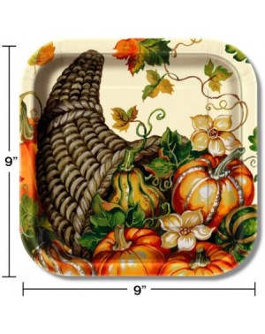 Party Packs Bounti Fall Holiday Themed Party Pack - Includes Paper Plates & Luncheon Napkins - Serves 16 - CB19E23X9S3 $12.21