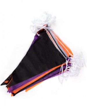 Banners & Garlands Halloween Pennant Banner - 48 Flags- 100 Feet- Orange- Black- Purple - Festive Seasonal Decoration for Hal...
