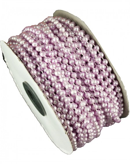 Favors 4MM Faux Pearl Plastic Beads on a String Craft ROLL 24 yds (Lavender) - Lavender - C0185H57R43 $10.41