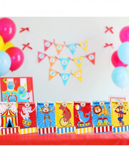 Party Favors 24 Pack Circus Party Candy Favor Bags with Thank You Stickers- Carnival Goody Gift Treat Bags for Circus Happy B...
