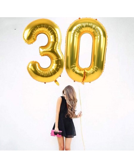 Balloons 40 Inch Gold Large Numbers Balloon Birthday Party Decorations- Foil Mylar Big Number Balloon Digital 10 for 10th Bir...