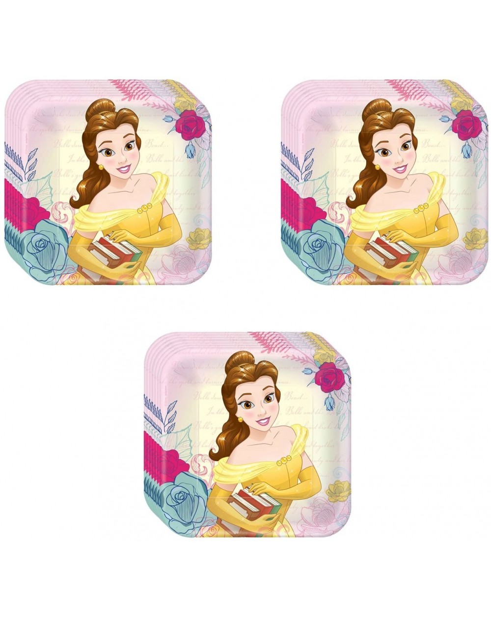 Party Packs Disney Beauty and The Beast Party Dinner Plates - 24 Pieces - CN1836TTUE9 $14.97
