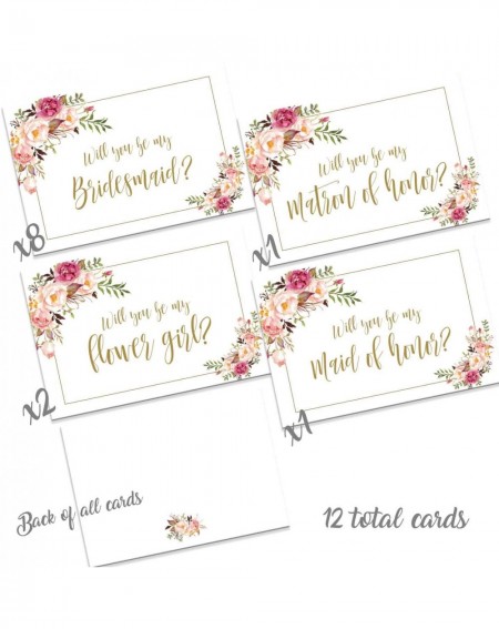 Favors Soft flowers wedding party proposal notes (White) - White - CU180ZQ9U8D $16.32