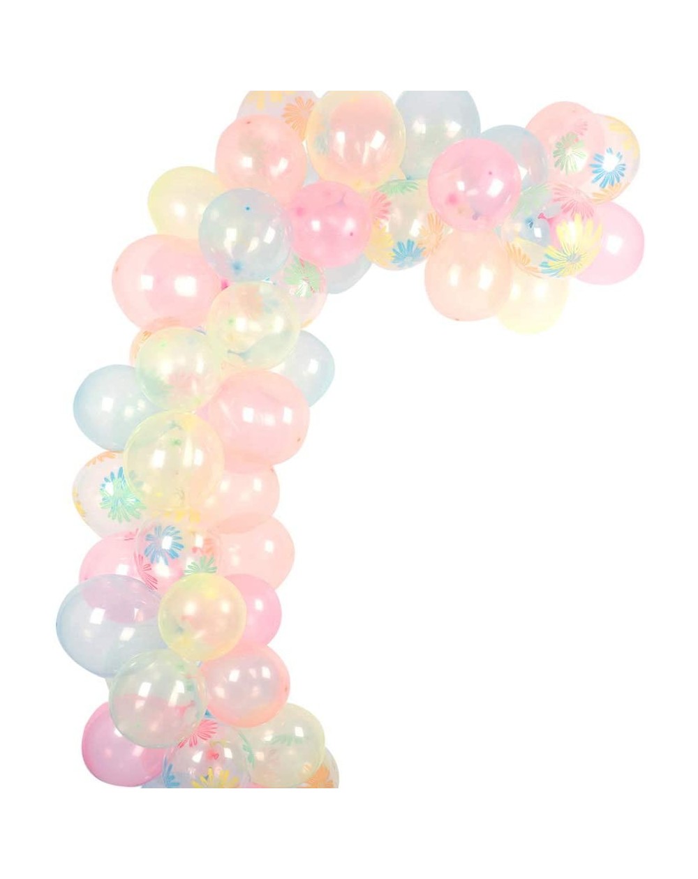 Balloons Crystal Clear Balloon Arch Garland Kit Transparent Party Balloons 12inch 60pcs Latex Pastel Rainbow Daisy Flowers Ba...