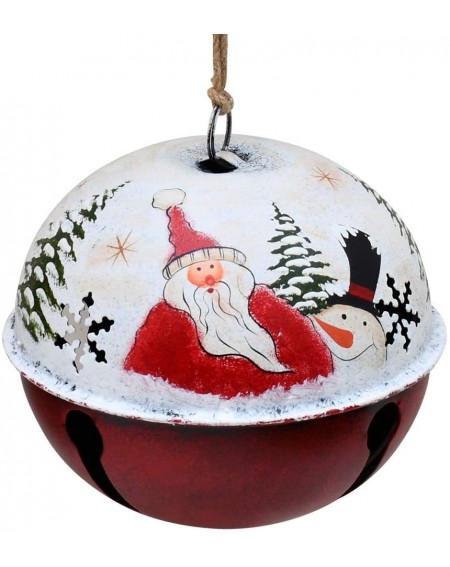 Ornaments Christmas Tree Ornament Metal Rustic Jingle Bell Hanging Ornaments with Snowman Santa- Decorative Sleigh Bells Wint...