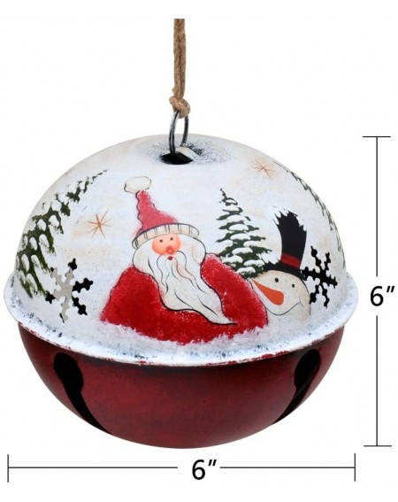 Ornaments Christmas Tree Ornament Metal Rustic Jingle Bell Hanging Ornaments with Snowman Santa- Decorative Sleigh Bells Wint...