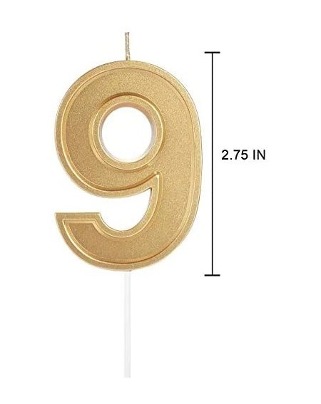 Cake Decorating Supplies 2.75 Inches Large Birthday Candles-Birthday Candle Number- Golden Glitter Birthday Number Candle- Bi...