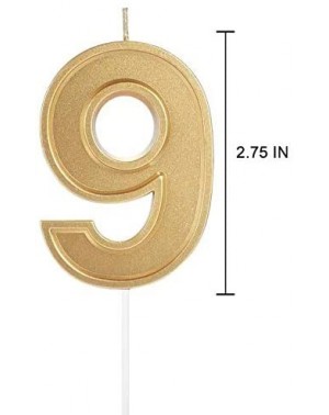 Cake Decorating Supplies 2.75 Inches Large Birthday Candles-Birthday Candle Number- Golden Glitter Birthday Number Candle- Bi...