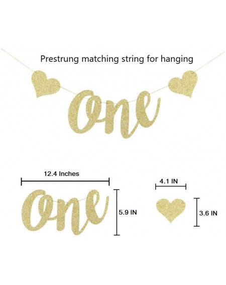 Banners Mini Things 1st First Birthday Decoration Set One High Chair Banner and One Cake Topper (Gold) - Gold - CI18HLG9QE9 $...