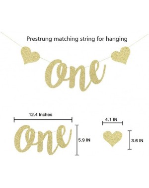Banners Mini Things 1st First Birthday Decoration Set One High Chair Banner and One Cake Topper (Gold) - Gold - CI18HLG9QE9 $...