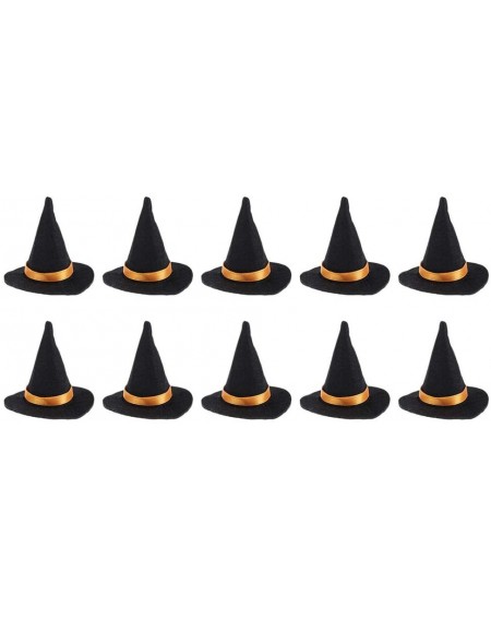 Favors Halloween Wine Bottle Decoration Cover Set - 10 Pcs Mini Witch Hats Bottles Cap Covers for Hotel Halloween Party - Wit...