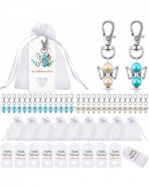 Favors 90 Pieces Angel Design Keychain Favors Set Include Angel Pearl Keychains White Organza Gift Bags and Thank You Tags fo...