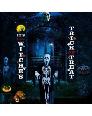 Banners & Garlands Halloween Porch Sign Decorations - Trick or Treat & It's October Witches Halloween Welcome Signs - Hallowe...