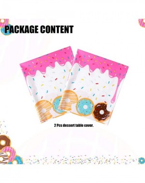 Tablecovers 2 Pcs Donut Dessert Theme Party Plastic Table Cover Birthday Party Decorations - CZ190L0HD88 $11.84