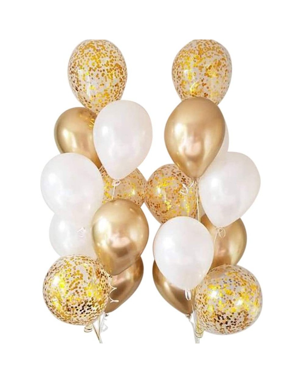 Balloons Set of 18 Chrome Gold Confetti Pearl Balloons-12 Inches Party Balloons - CY18OQ0MZSS $10.10