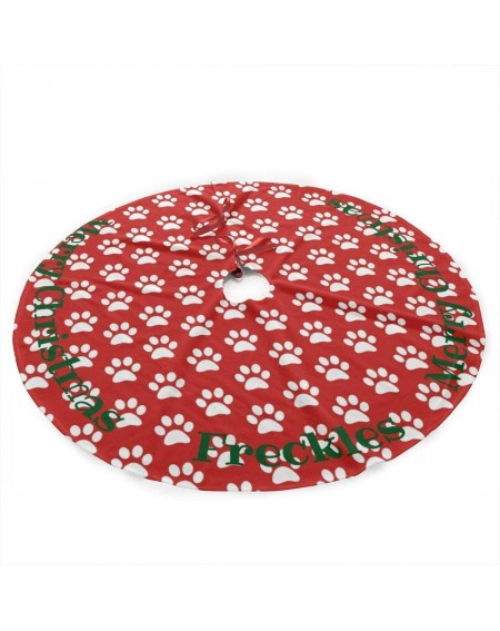 Tree Skirts 36 Inches Christmas Tree Skirt- Personalized Paw Print Christmas Luxury Christmas Decoration Holiday Ornaments fo...