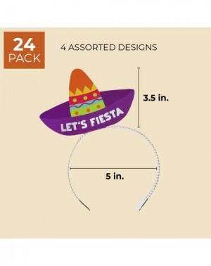 Favors Fiesta Party Supplies- Cinco de Mayo Sombrero Headbands (24 Pack) - C918LMTDW4H $10.78