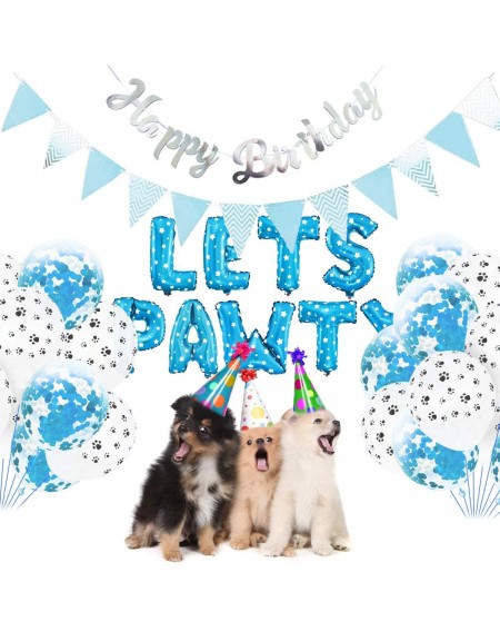 Balloons 23pcs/Set Pet Party Decor- Pet Dog Party Decoration Kit Lets PAWTY Balloons Birthday Banners Party Supplies for Dog ...
