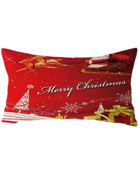 Swags Christmas Decor Tree Pillow Case Linen 30x50cm Throw Cushion Cover Home Decor- Christmas Ornaments Advent Calendar Pill...