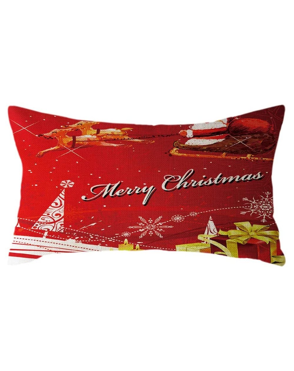 Swags Christmas Decor Tree Pillow Case Linen 30x50cm Throw Cushion Cover Home Decor- Christmas Ornaments Advent Calendar Pill...