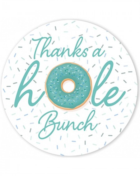 Favors Donut Baby Shower Thank You Stickers - 1.75 in - 40 Labels (Teal) - Teal - CX194D2UY0H $17.87