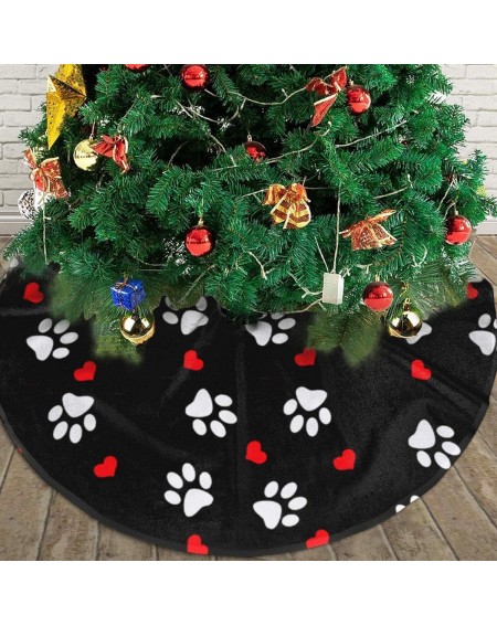 Tree Skirts Christmas Tree Skirt Cute Dog Paws Animal Snowman Xmas Tree Skirt Holiday Festive Decorations Ornaments Party Sup...