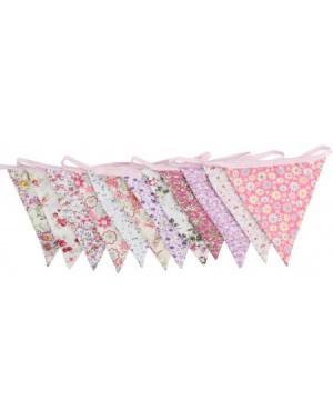 Banners & Garlands 10M/32Ft 36 Floral Fabric Triangle Flags Bunting Banner Garlands for Wedding- Birthday Party- Outdoor & Ho...