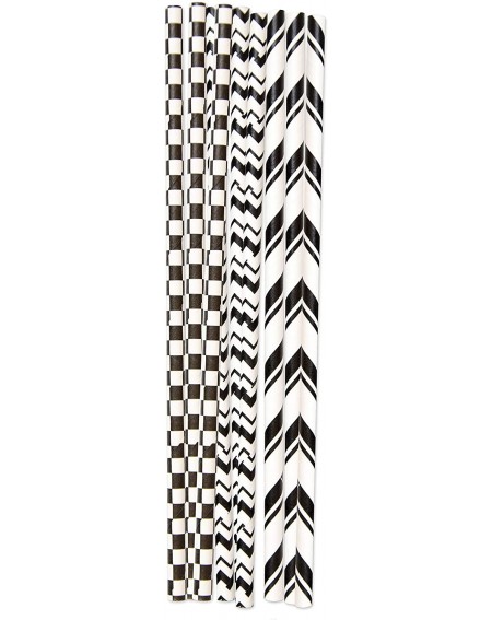Tableware Party Supplies Straws- Black and White (24-Count) - Paper Straws - CT18L89KUL6 $9.14