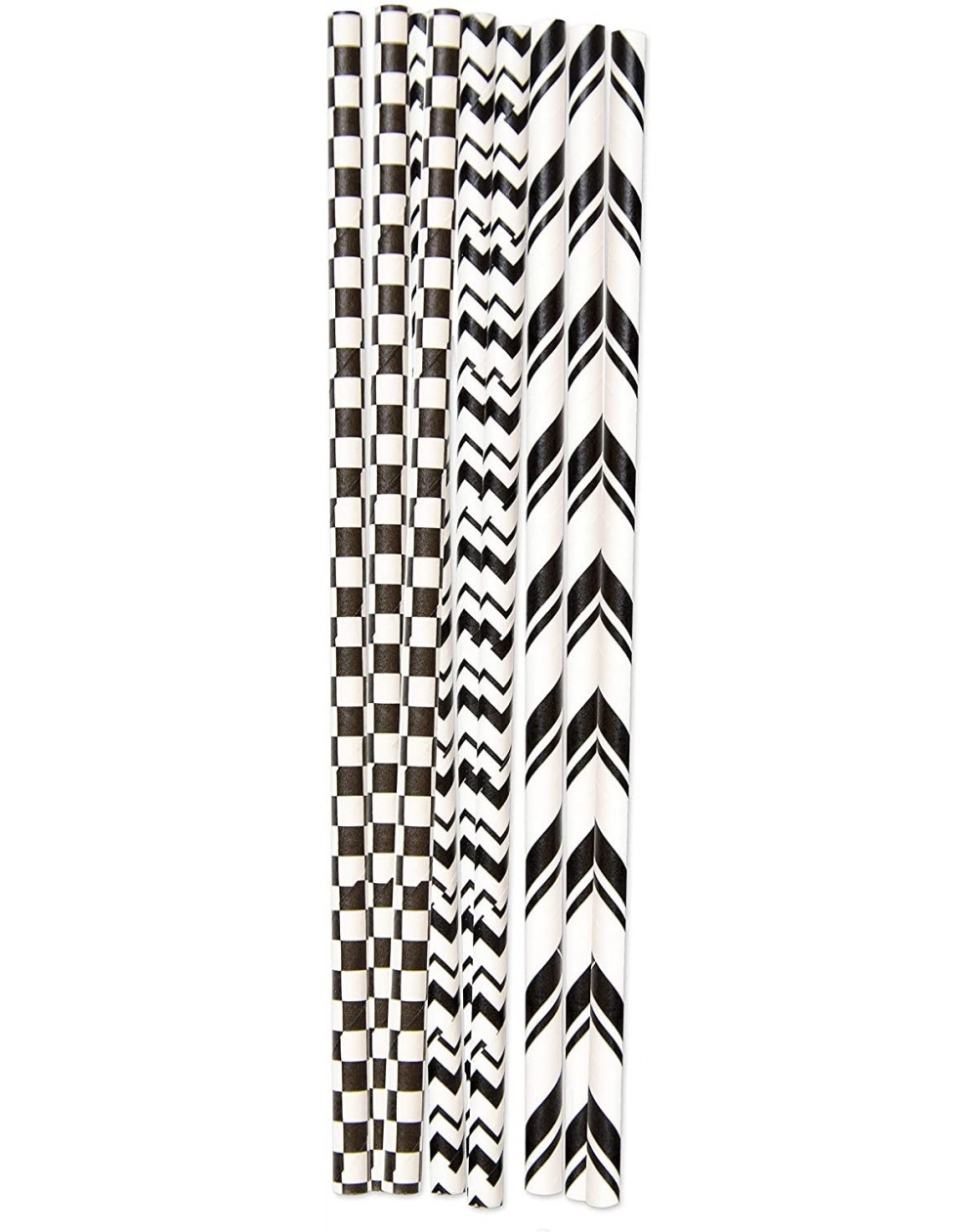 Tableware Party Supplies Straws- Black and White (24-Count) - Paper Straws - CT18L89KUL6 $16.33