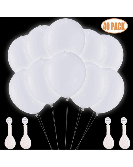 Balloons LED Light Up Balloons White 40 Pack- Glow in The Dark Balloons for Wedding Birthday Party Supplies Decorations - Can...