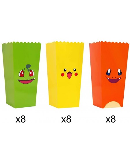 Party Favors 24PCS Party Popcorn boxes for Pokemon Pikachu Themed Kids Adults Birthday Party Treat Box Candy Cookie Container...