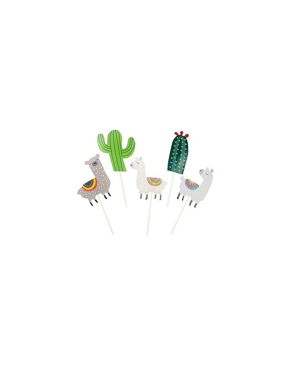 Cake & Cupcake Toppers 48 Pcs Cute Llama and Cactus Cupcake Toppers Alpaca Cupcake Picks for Mexican Fiesta Theme Party- Baby...