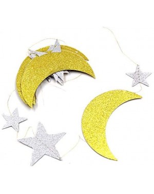 Banners & Garlands 3Packs Gold Moon Garland and Silver Stars Streamer Kit for Party Decorations Hanging Paper Garlands for Tw...