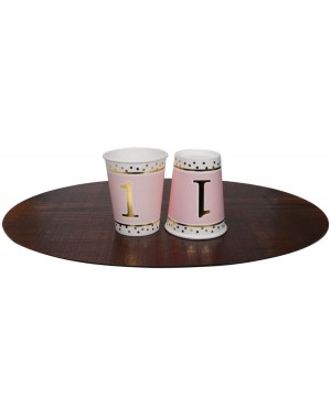 Party Tableware 1st Birthday Girls Gold Paper Cups-Cute Pink Gold Cups 9oz for 1st Birthday Party or 1st Anniversary Day-40 p...