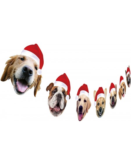 Banners & Garlands Dog Christmas Garland- Dog Face Christmas Hanging Decorations - Mixed Dog Breeds Xmas Garland - CQ18X2XR5R...