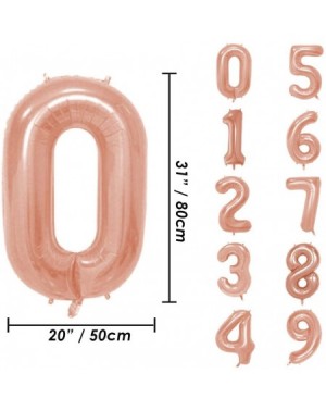 Balloons Rose Gold Number Balloon and Happy Birthday Banner Pack- 40 Inch Large Aluminum Foil Balloon for Birthday Party Deco...