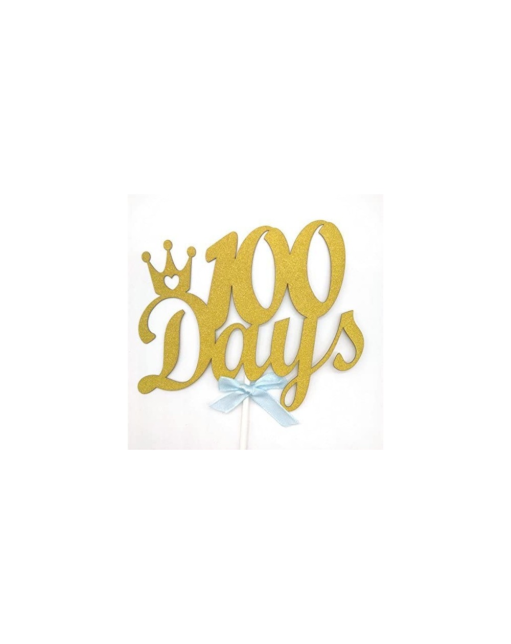 Cake & Cupcake Toppers 100 Days Cake Topper for 100 Days Birthday Party Birthday Gold Glitter Cupcake and Cake Topper Birthda...