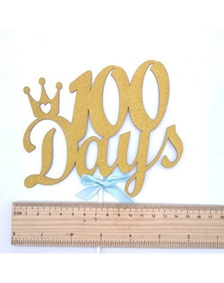 Cake & Cupcake Toppers 100 Days Cake Topper for 100 Days Birthday Party Birthday Gold Glitter Cupcake and Cake Topper Birthda...