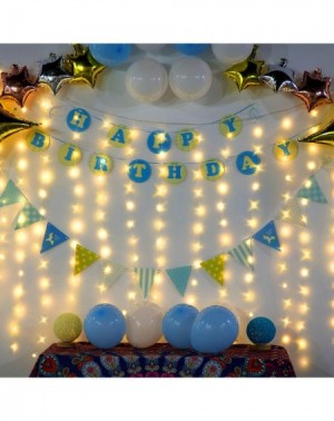 Banners & Garlands LED Window Curtain Lights- Photo Backdrop Lights Twinkle String Lights with Remote Control for Wedding Par...